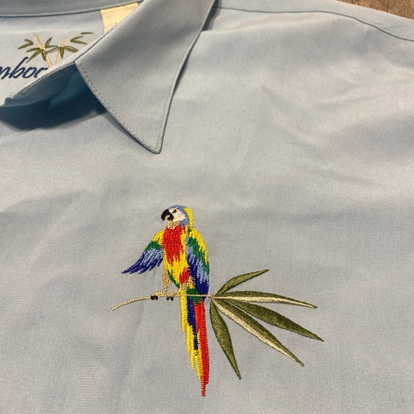 Bamboo Cay Blue Hawaiian Camp Shirt Tropical Parrots Toucan Men's 4XL - Picture 2 of 13